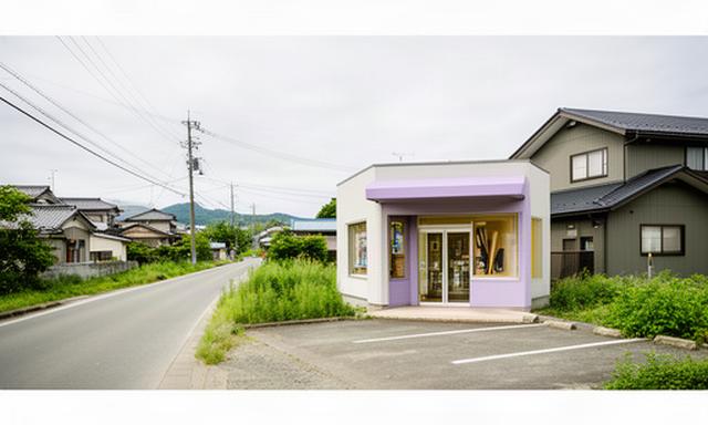 青森県六戸町の野球用品店外観と米田六戸線沿いの落ち着いた周辺風景
